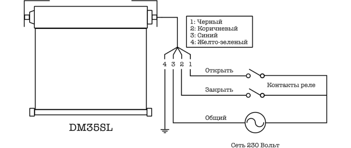 AT35SL_schematic1 тубулярный мотор с фазным управлением для жалюзи и рулонных штор